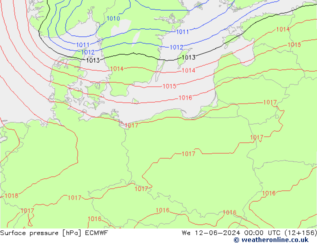 ciśnienie ECMWF śro. 12.06.2024 00 UTC