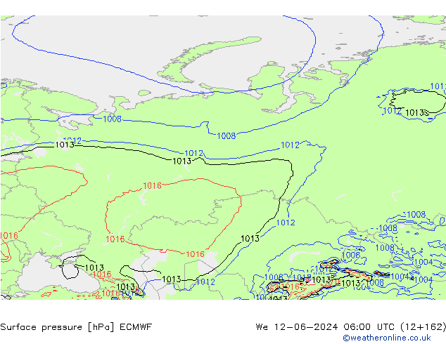 приземное давление ECMWF ср 12.06.2024 06 UTC