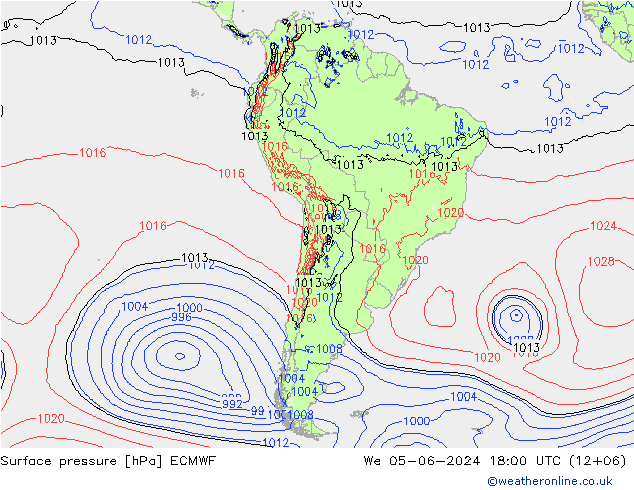 Yer basıncı ECMWF Çar 05.06.2024 18 UTC