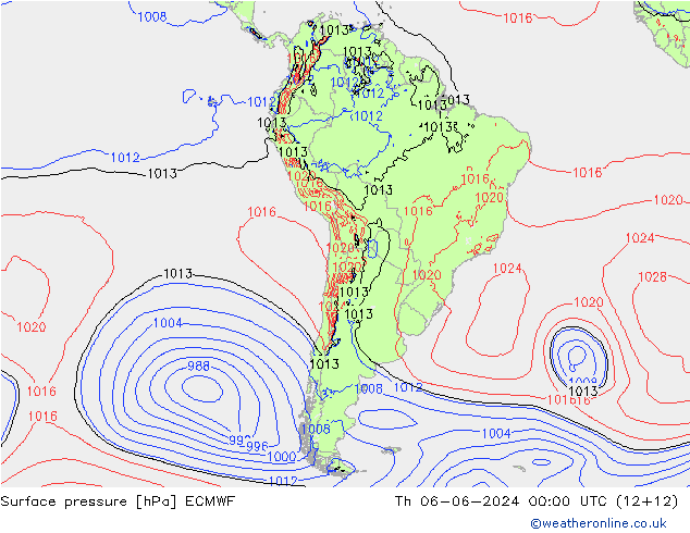 pression de l'air ECMWF jeu 06.06.2024 00 UTC