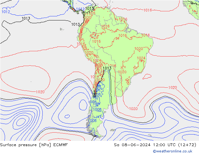 Yer basıncı ECMWF Cts 08.06.2024 12 UTC