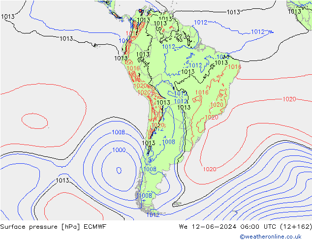 приземное давление ECMWF ср 12.06.2024 06 UTC