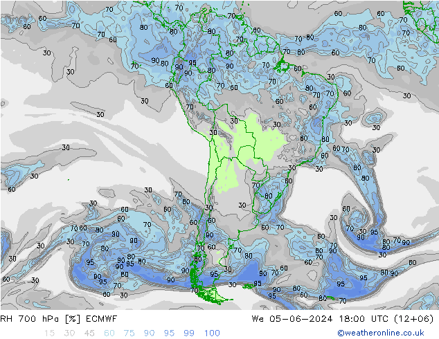 700 hPa Nispi Nem ECMWF Çar 05.06.2024 18 UTC