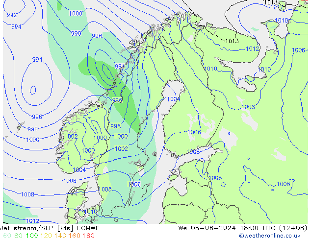 Polarjet/Bodendruck ECMWF Mi 05.06.2024 18 UTC