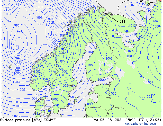 Bodendruck ECMWF Mi 05.06.2024 18 UTC