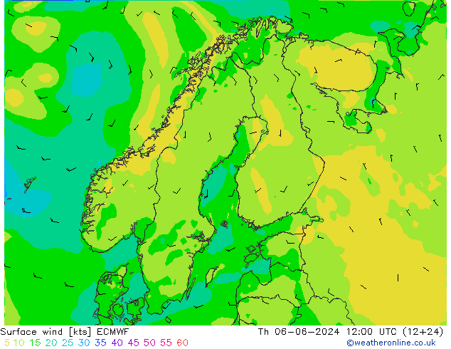 Bodenwind ECMWF Do 06.06.2024 12 UTC