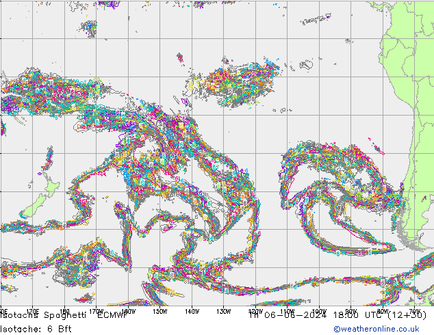 Eşrüzgar Hızları Spaghetti ECMWF Per 06.06.2024 18 UTC