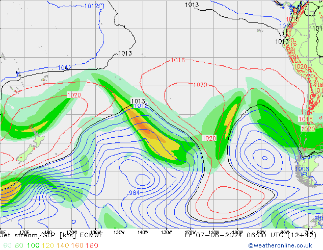 Corrente a getto ECMWF ven 07.06.2024 06 UTC