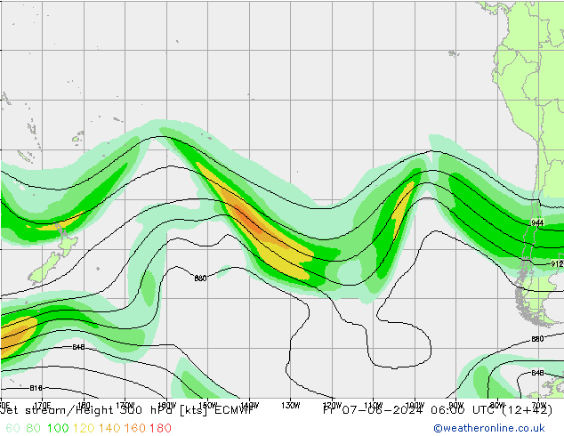 Corriente en chorro ECMWF vie 07.06.2024 06 UTC