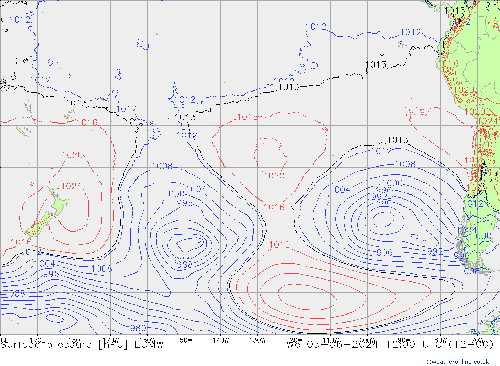 Yer basıncı ECMWF Çar 05.06.2024 12 UTC