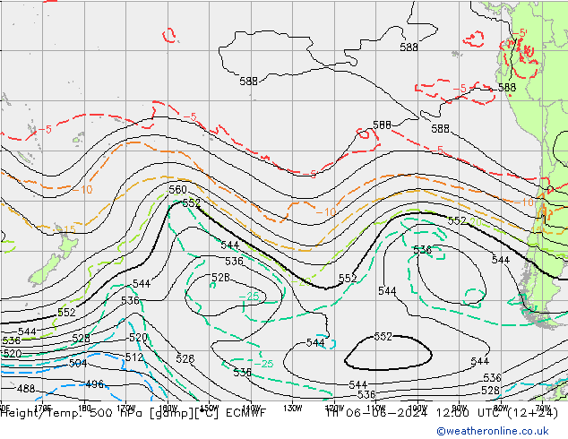 Hoogte/Temp. 500 hPa ECMWF do 06.06.2024 12 UTC