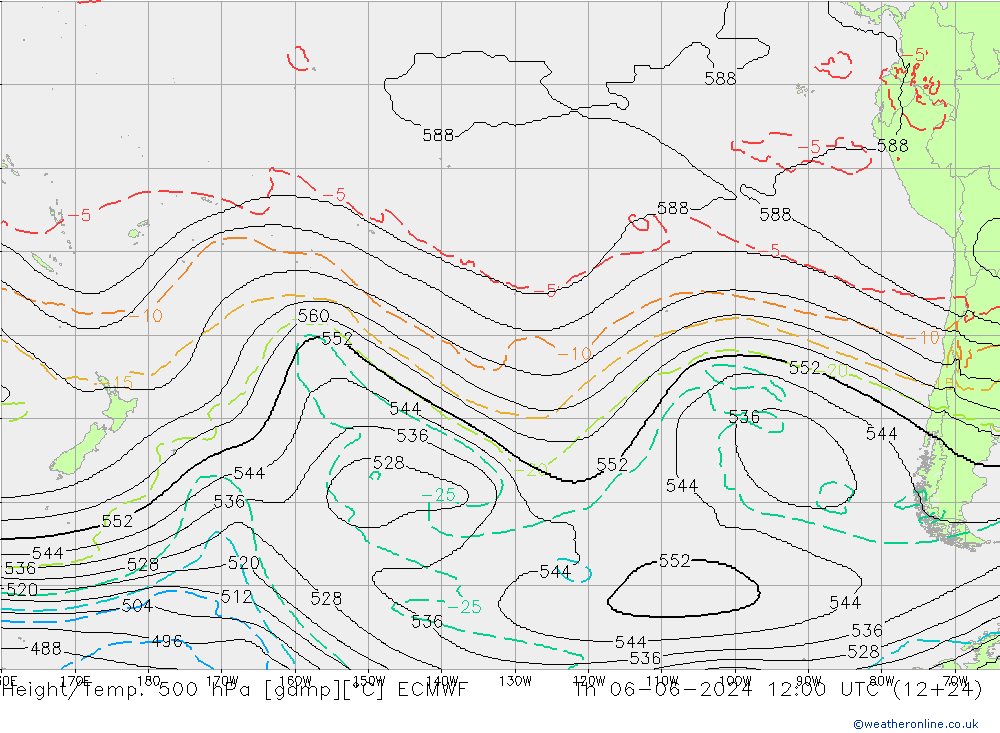 Height/Temp. 500 hPa ECMWF  06.06.2024 12 UTC