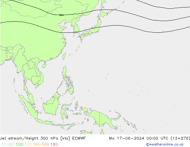 Corriente en chorro ECMWF lun 17.06.2024 00 UTC