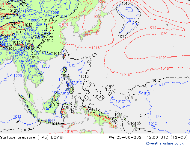 Atmosférický tlak ECMWF St 05.06.2024 12 UTC