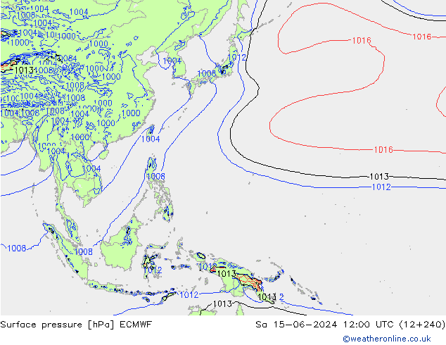 pression de l'air ECMWF sam 15.06.2024 12 UTC