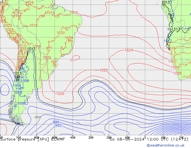 приземное давление ECMWF сб 08.06.2024 12 UTC