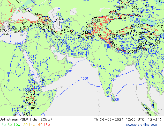 Prąd strumieniowy ECMWF czw. 06.06.2024 12 UTC