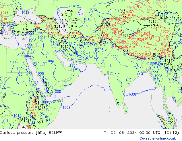 приземное давление ECMWF чт 06.06.2024 00 UTC