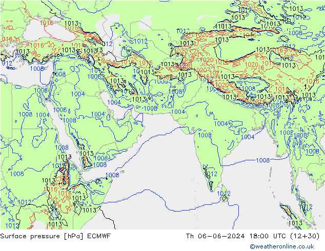 Yer basıncı ECMWF Per 06.06.2024 18 UTC