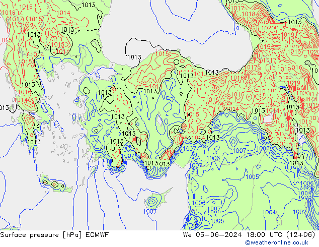 Pressione al suolo ECMWF mer 05.06.2024 18 UTC