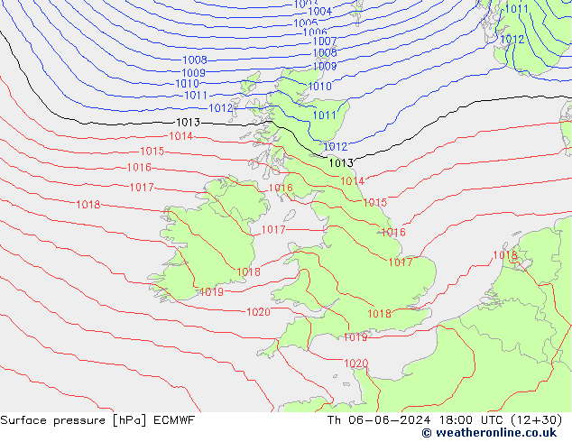 pression de l'air ECMWF jeu 06.06.2024 18 UTC