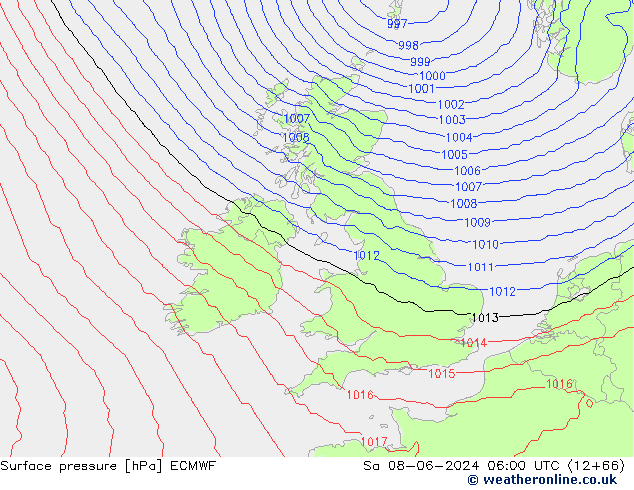 Yer basıncı ECMWF Cts 08.06.2024 06 UTC