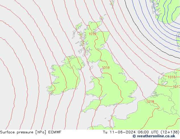 Presión superficial ECMWF mar 11.06.2024 06 UTC