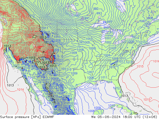 Surface pressure ECMWF We 05.06.2024 18 UTC