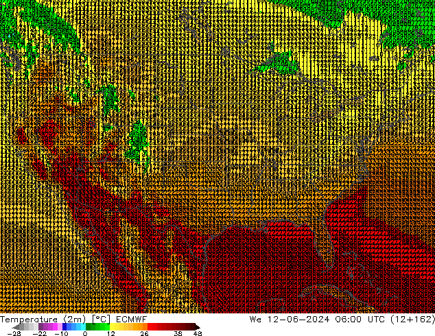 Sıcaklık Haritası (2m) ECMWF Çar 12.06.2024 06 UTC