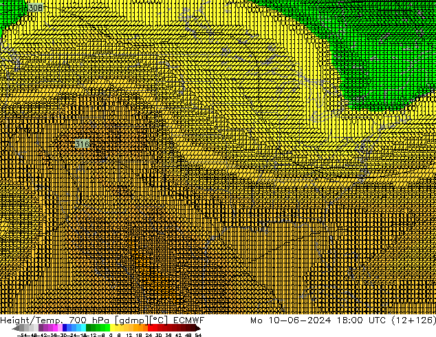 Yükseklik/Sıc. 700 hPa ECMWF Pzt 10.06.2024 18 UTC