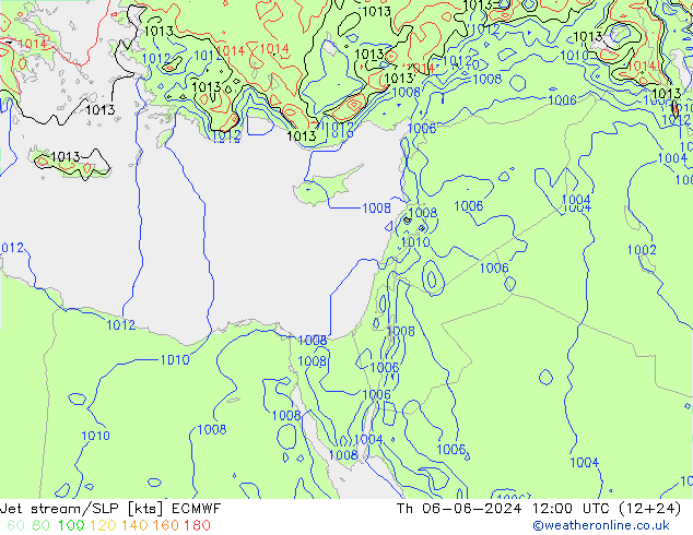 Jet stream/SLP ECMWF Th 06.06.2024 12 UTC