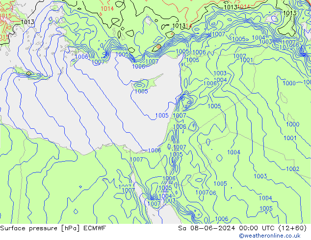 pressão do solo ECMWF Sáb 08.06.2024 00 UTC