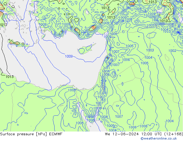 приземное давление ECMWF ср 12.06.2024 12 UTC