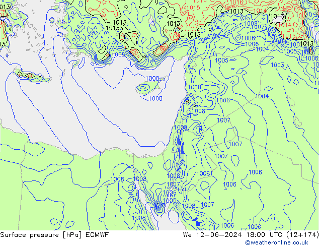 приземное давление ECMWF ср 12.06.2024 18 UTC