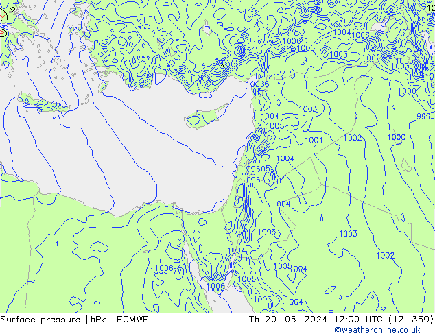 Bodendruck ECMWF Do 20.06.2024 12 UTC