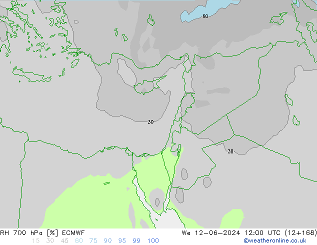 RH 700 hPa ECMWF St 12.06.2024 12 UTC