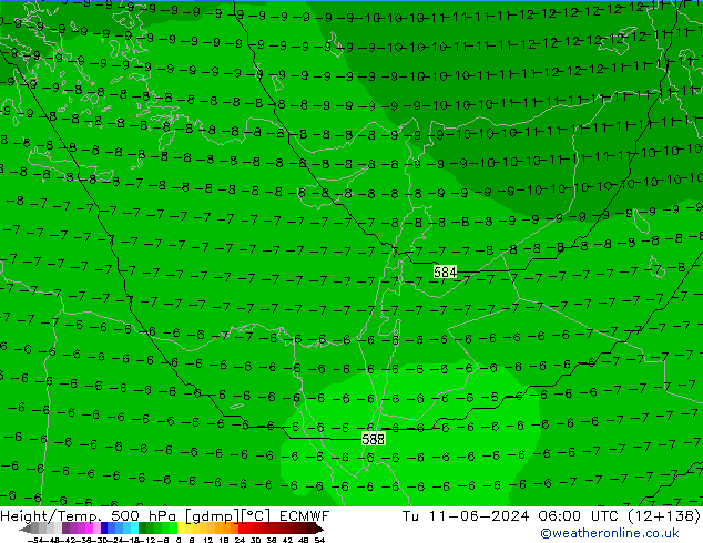 Height/Temp. 500 hPa ECMWF Ter 11.06.2024 06 UTC