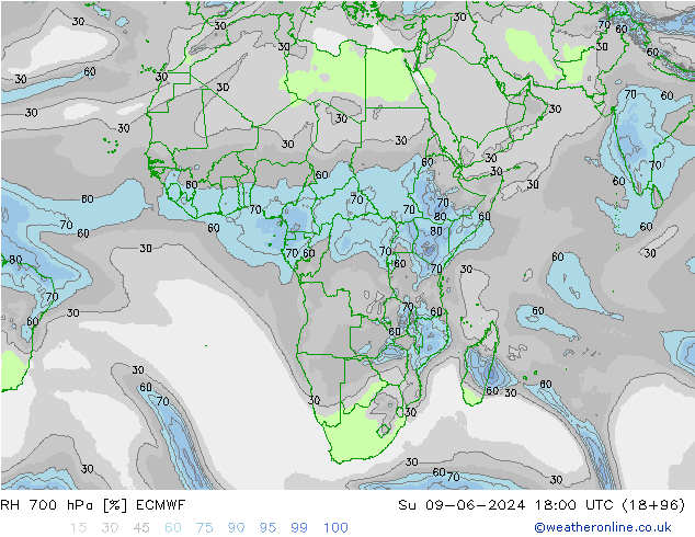 RV 700 hPa ECMWF zo 09.06.2024 18 UTC