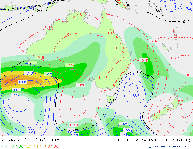 Jet Akımları/SLP ECMWF Cts 08.06.2024 12 UTC