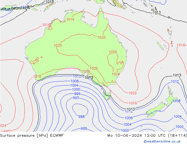 Yer basıncı ECMWF Pzt 10.06.2024 12 UTC