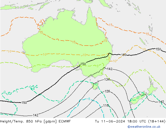 Height/Temp. 850 hPa ECMWF mar 11.06.2024 18 UTC