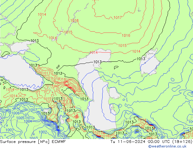 pression de l'air ECMWF mar 11.06.2024 00 UTC