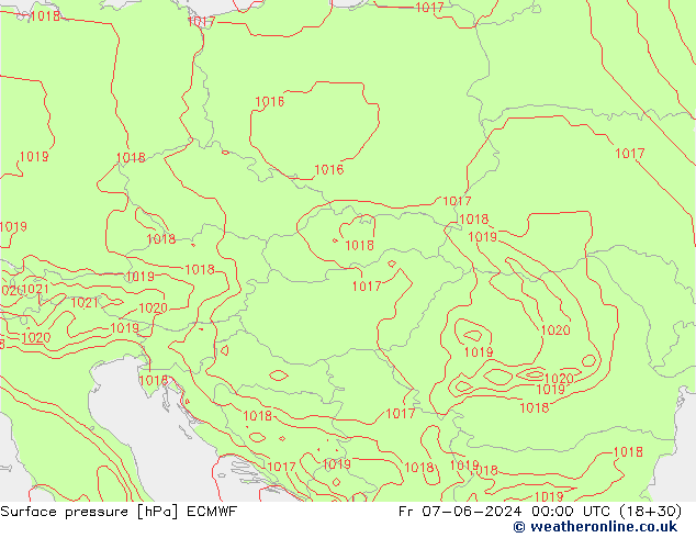 Surface pressure ECMWF Fr 07.06.2024 00 UTC