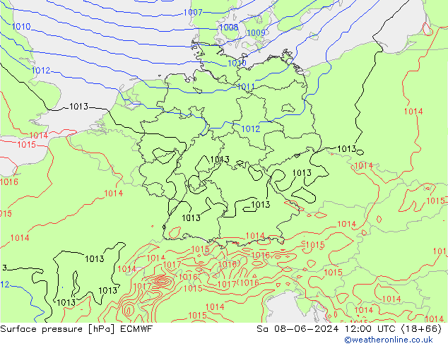 Yer basıncı ECMWF Cts 08.06.2024 12 UTC