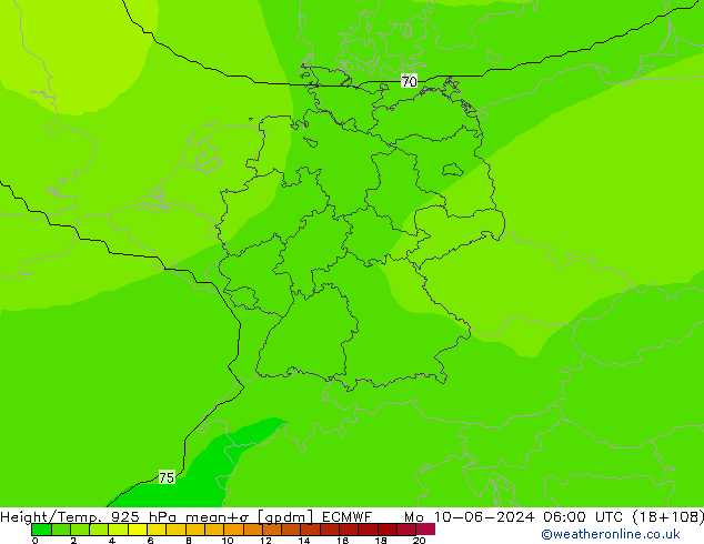 Height/Temp. 925 hPa ECMWF Seg 10.06.2024 06 UTC