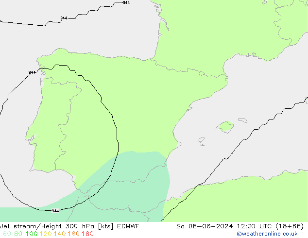 Straalstroom ECMWF za 08.06.2024 12 UTC