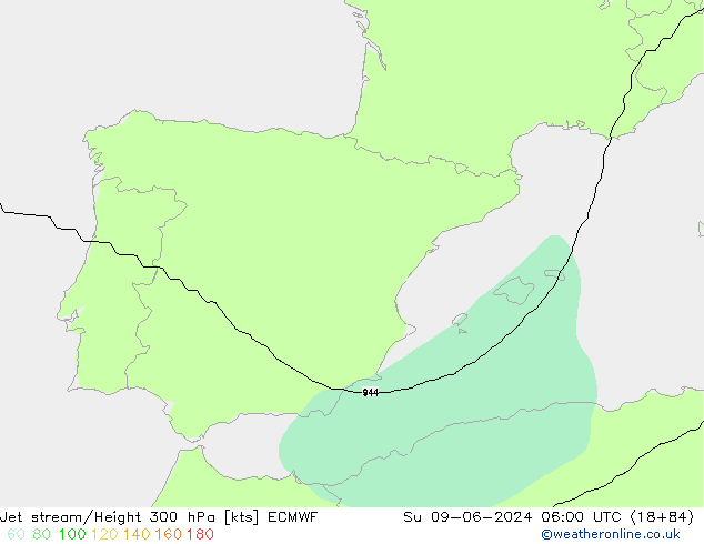 Corrente a getto ECMWF dom 09.06.2024 06 UTC