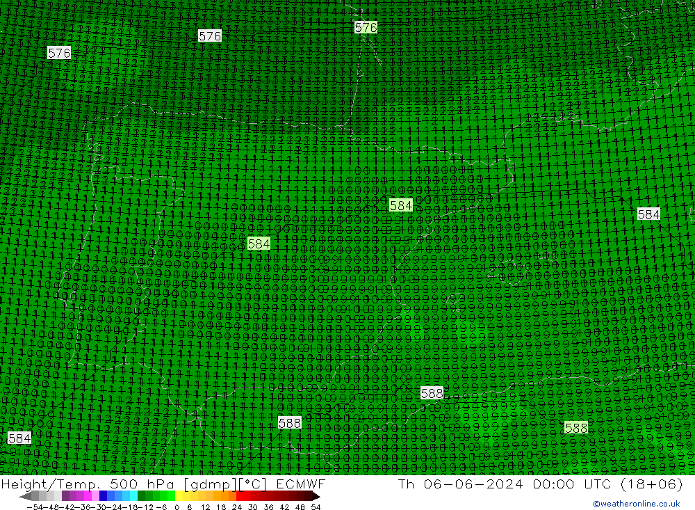 Height/Temp. 500 hPa ECMWF  06.06.2024 00 UTC