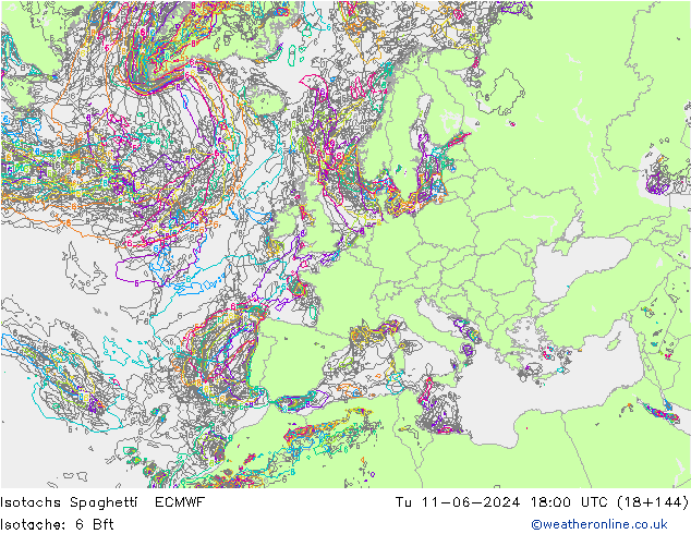 Isotachs Spaghetti ECMWF mar 11.06.2024 18 UTC