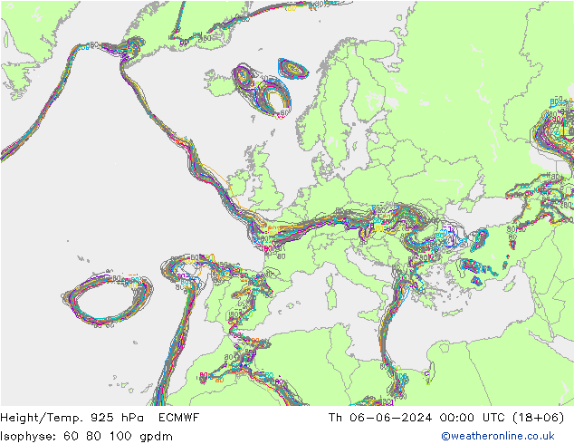 Hoogte/Temp. 925 hPa ECMWF do 06.06.2024 00 UTC